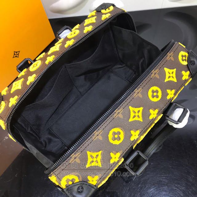 LV女包 M44483 黃植絨Runway bags 2020ss men’s走秀款 路易威登方形箱包 LV手提袋 LV單肩斜挎女包  ydh3077